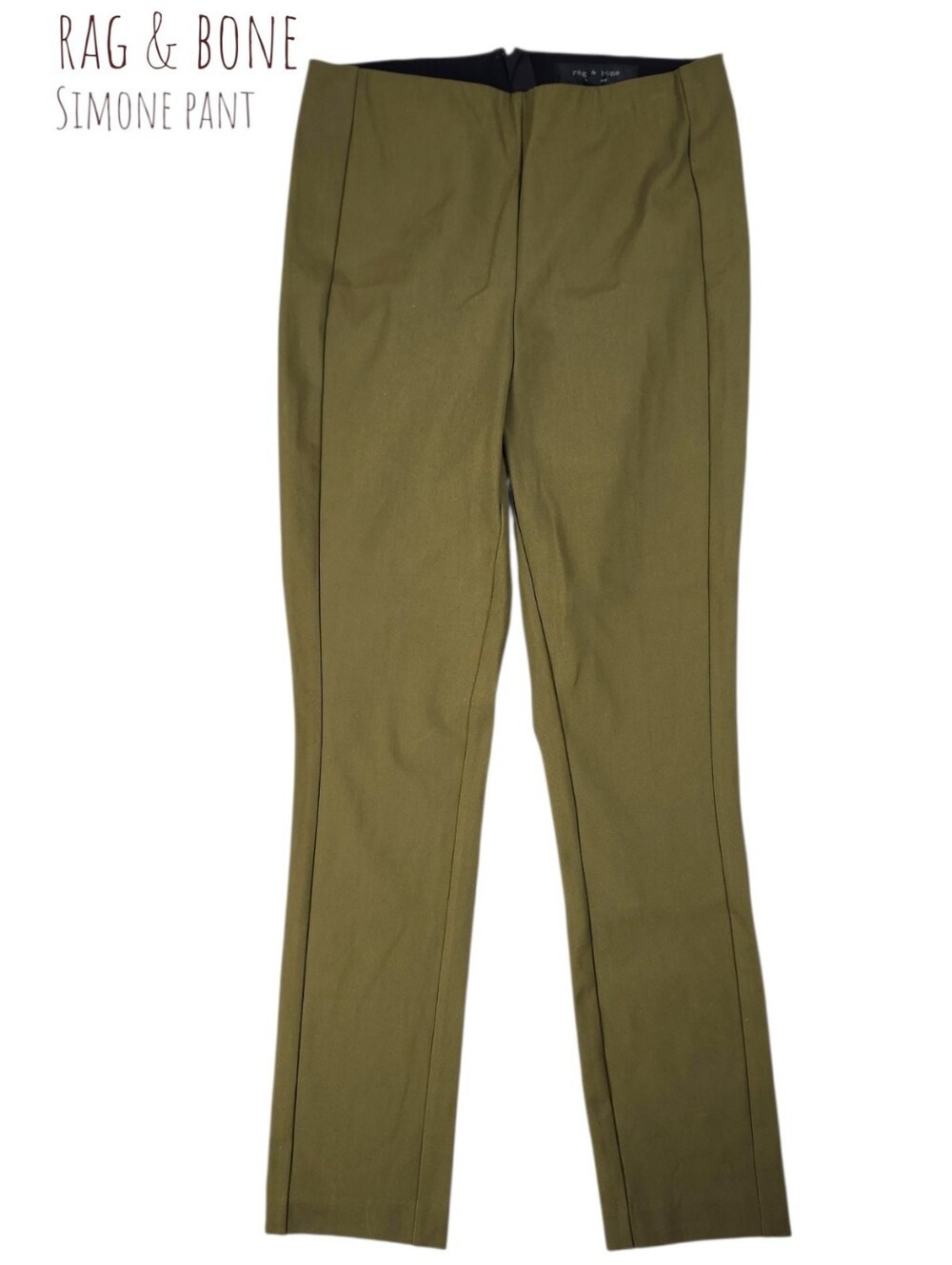 rag & bone Simone equestrian Olive Green stretchy Skinny Pants Women's 4 # 18560
